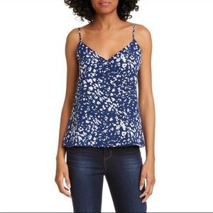 L’AGENCE Jane navy silk splatter print cami blouse
